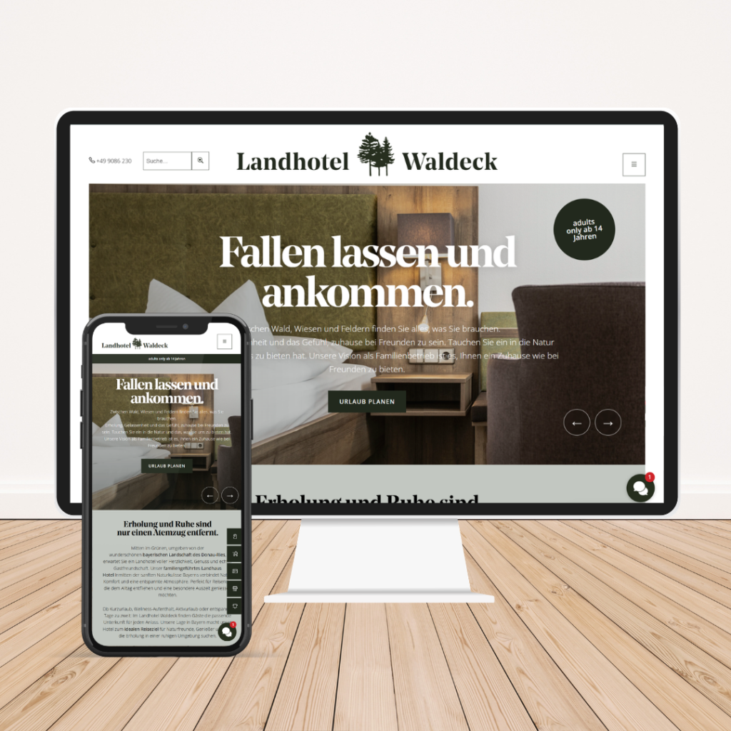Landhotel Waldeck Webseite nach Migration zu WordPress und Layout Aktualisierung
