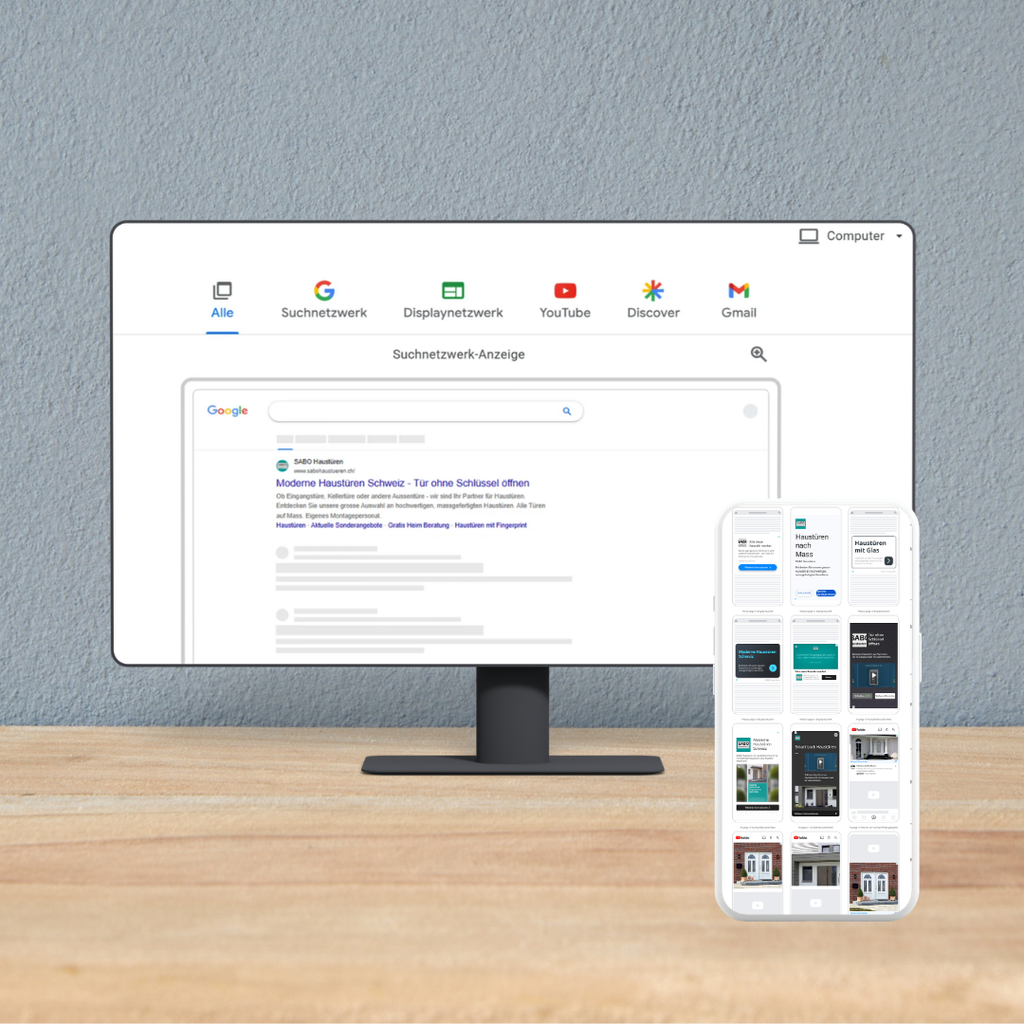 sabohaustueren.ch Google Ads Anzeigen Übersicht